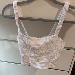 Z Supply Women's White Textured Crop Top